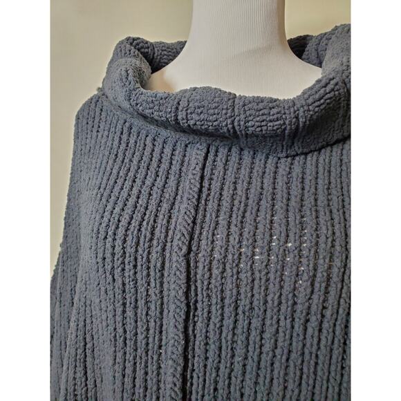 Free People Womens Medium Cowl Neck Sweater Cropped Slouchy By Your Side Gray - Picture 2 of 12